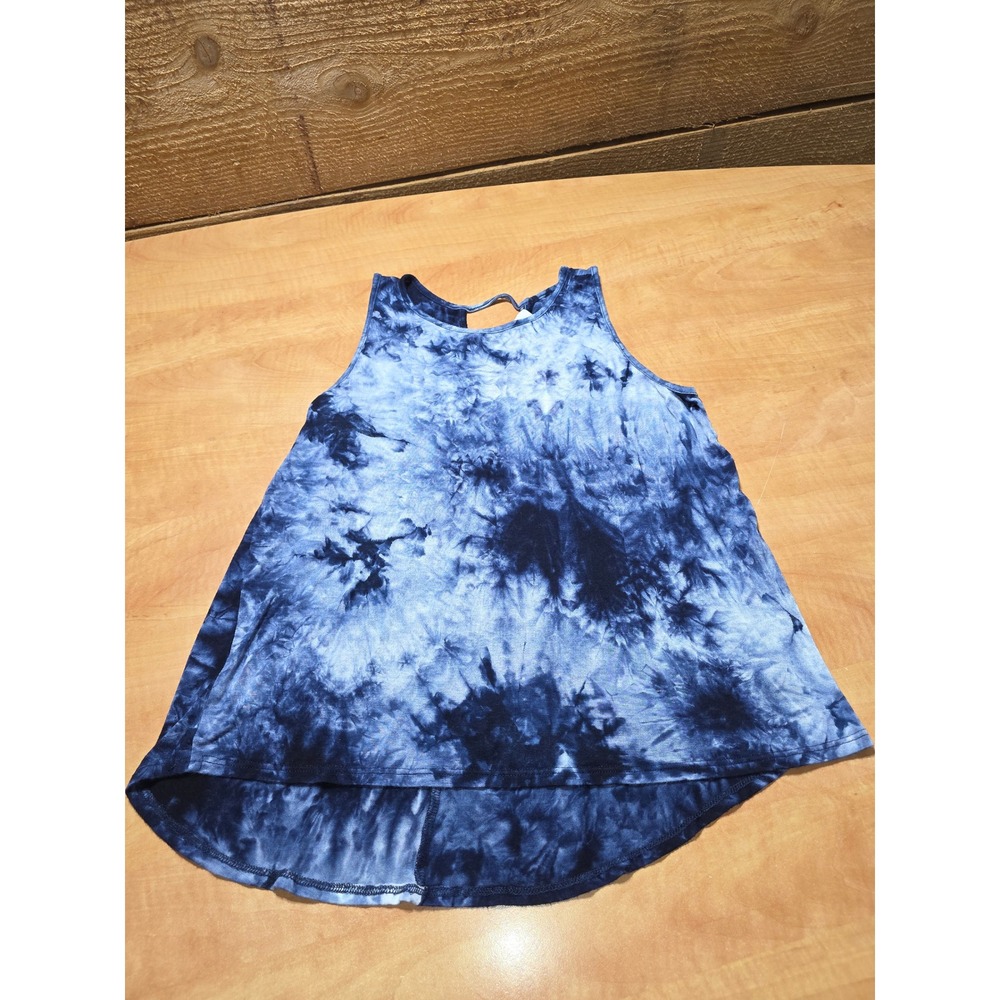 Kaileigh Blue Tie Dye Tank Top Strappy Back Made in USA CT5591-1 S